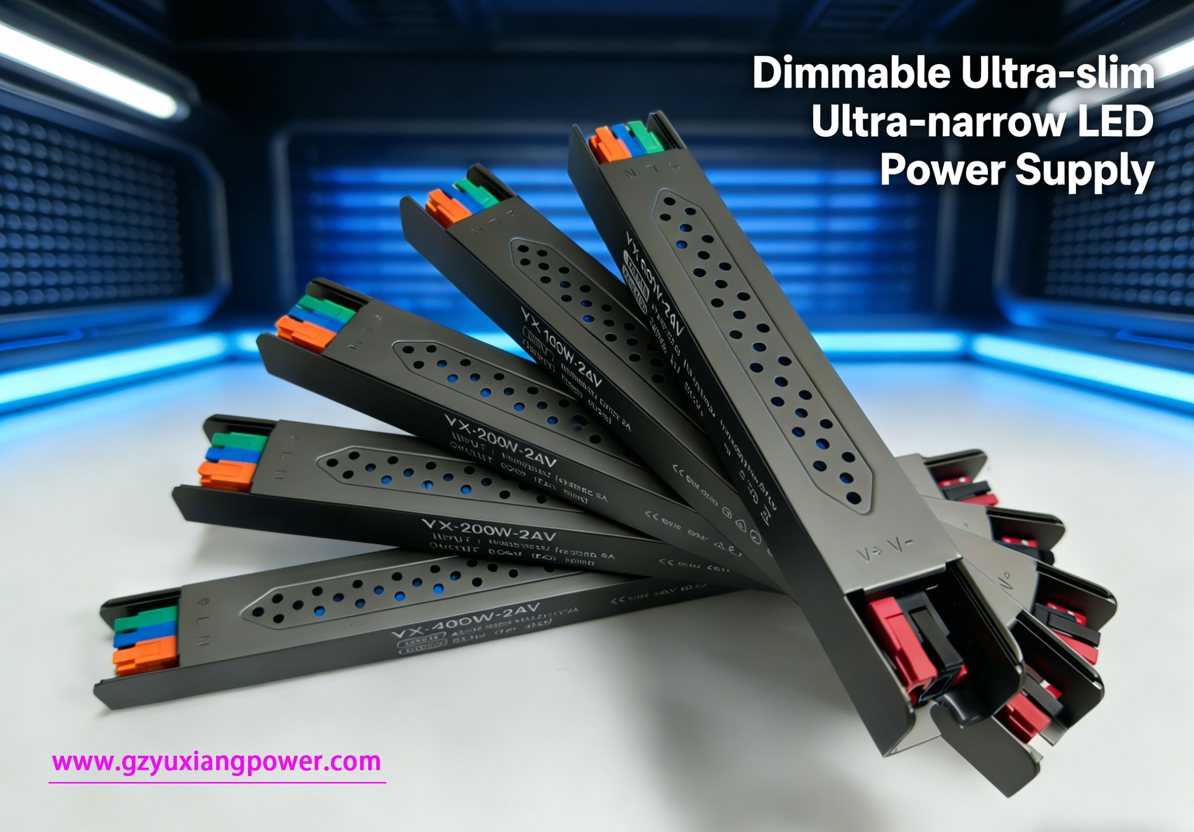 Alimentatore LED a luce regolabile ultra stretto da 24 V