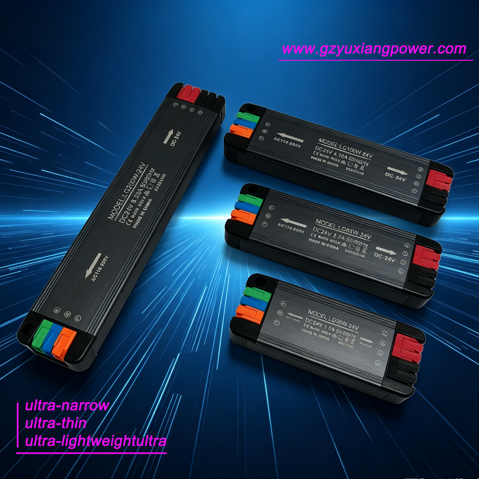 Alimentatore CC ultrasottile mini LED ad ampia tensione da 24 V