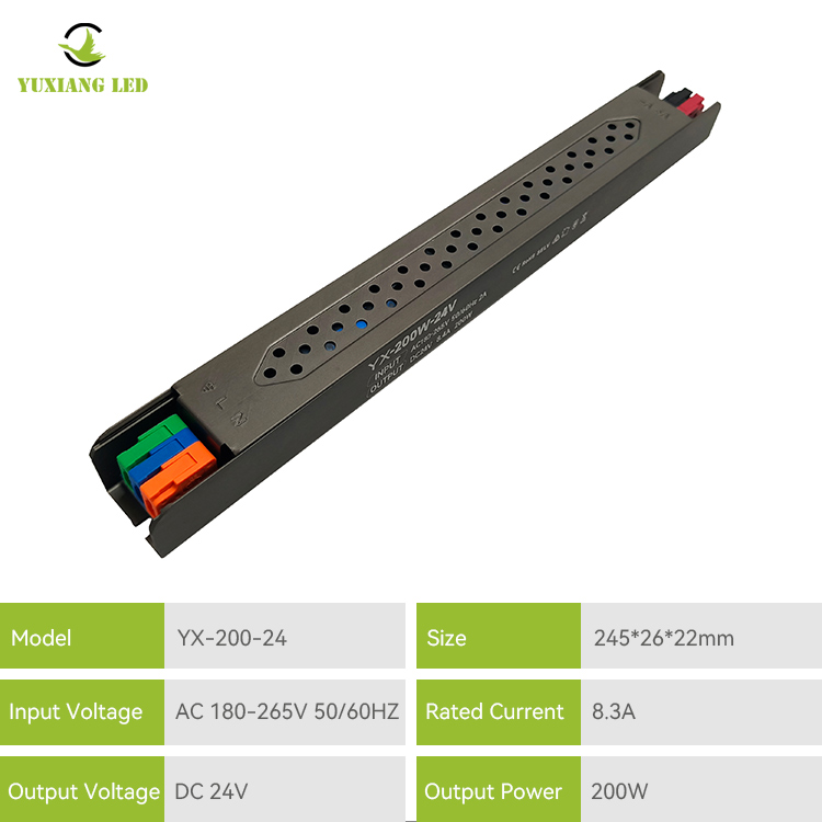 Alimentatore LED semi-colla lineare ultrafine da 24 V 200 W