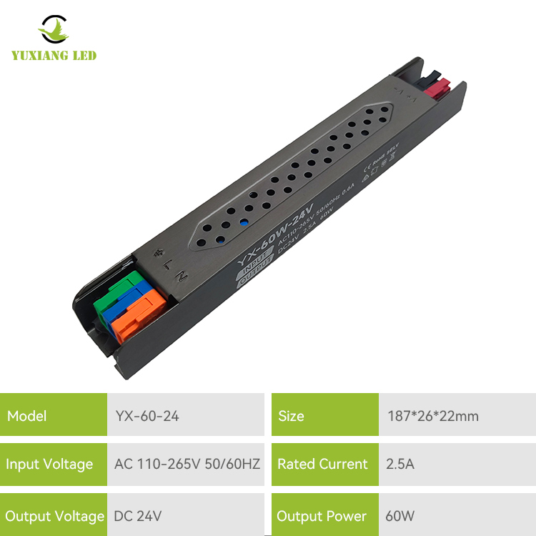 Alimentatore LED semi-colla lineare ultrafine da 24 V 60 W