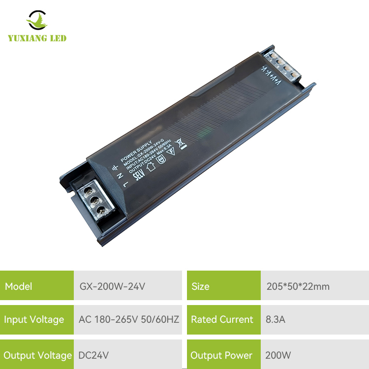 Alimentatore LED switching Slim semiriempito a tensione costante 24V200W