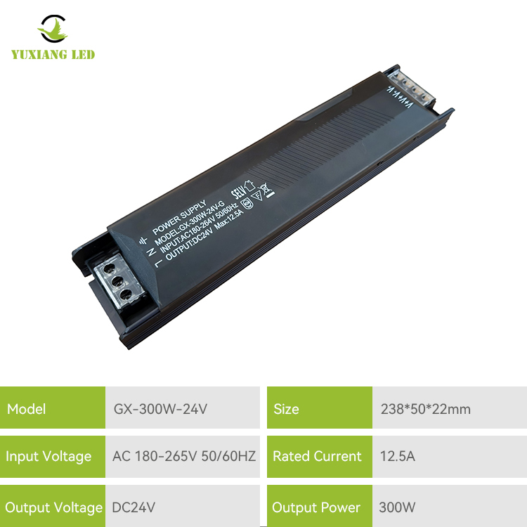 Alimentatore LED switching Slim semiriempito a tensione costante 24V300W