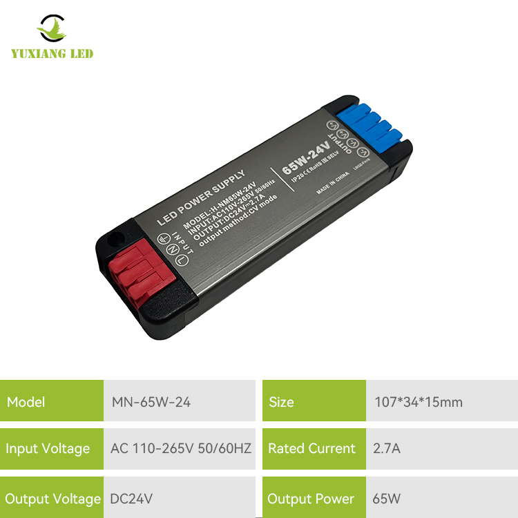 Alimentatore CC ultrasottile Mini LED ad ampia tensione 24V65W