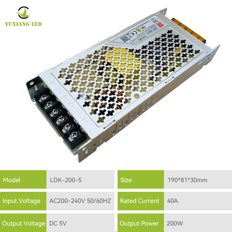 Alimentatore per display LED ultrasottile CA/CC LDK-200-5
