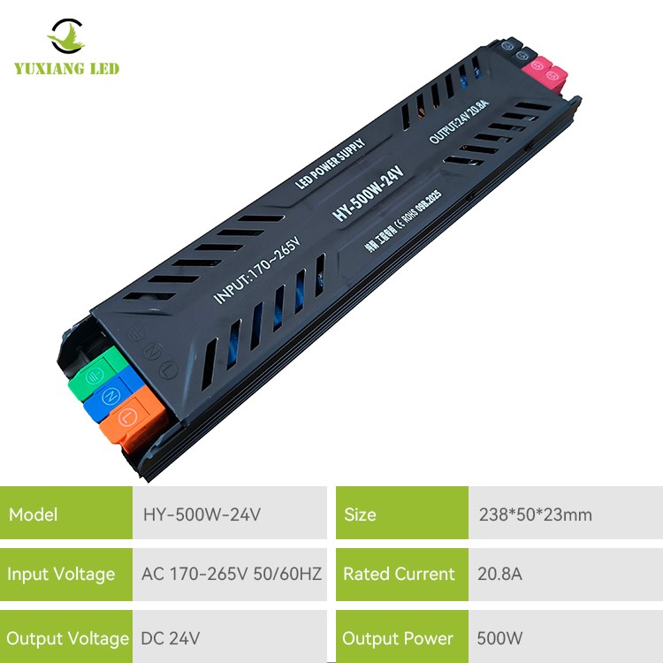 Alimentatore LED semi-incapsulato ultrasottile DC 24V 500W