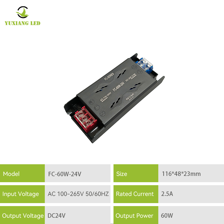Alimentatore LED semi-invasato FC 24V 60W Slim