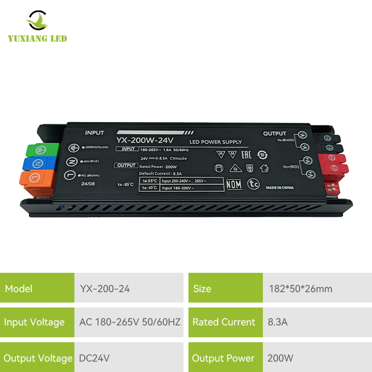 Alimentatore per illuminazione lineare a LED 24v 200w