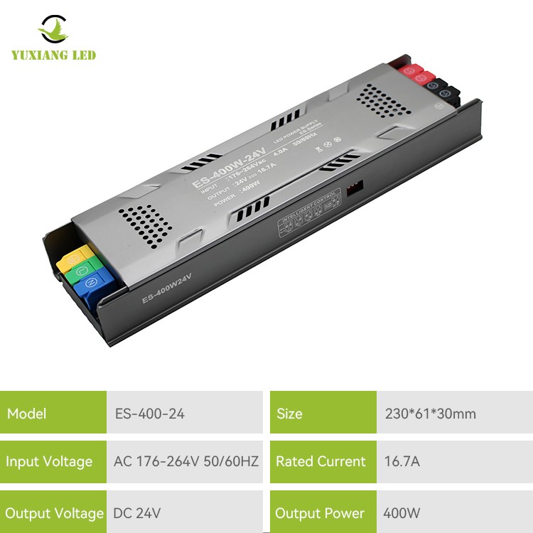 Alimentatore lineare LED semi-invasato dimmerabile modello ES 24V 400W