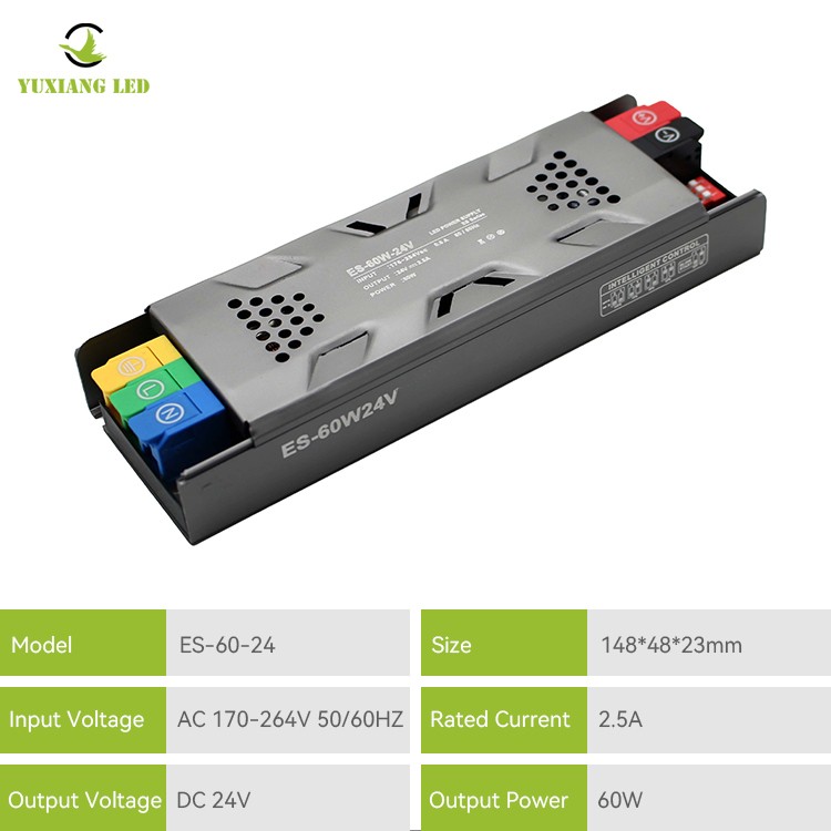 Alimentatore lineare LED semi-invasato dimmerabile modello ES 24V 60W